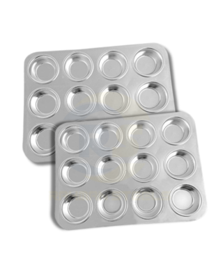 Aluminium Cup Cake Tray - 12 Cups